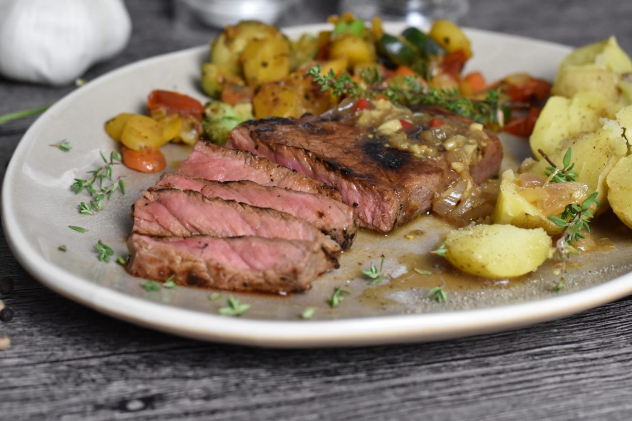 Rumpsteak mit dunkler Biersauce