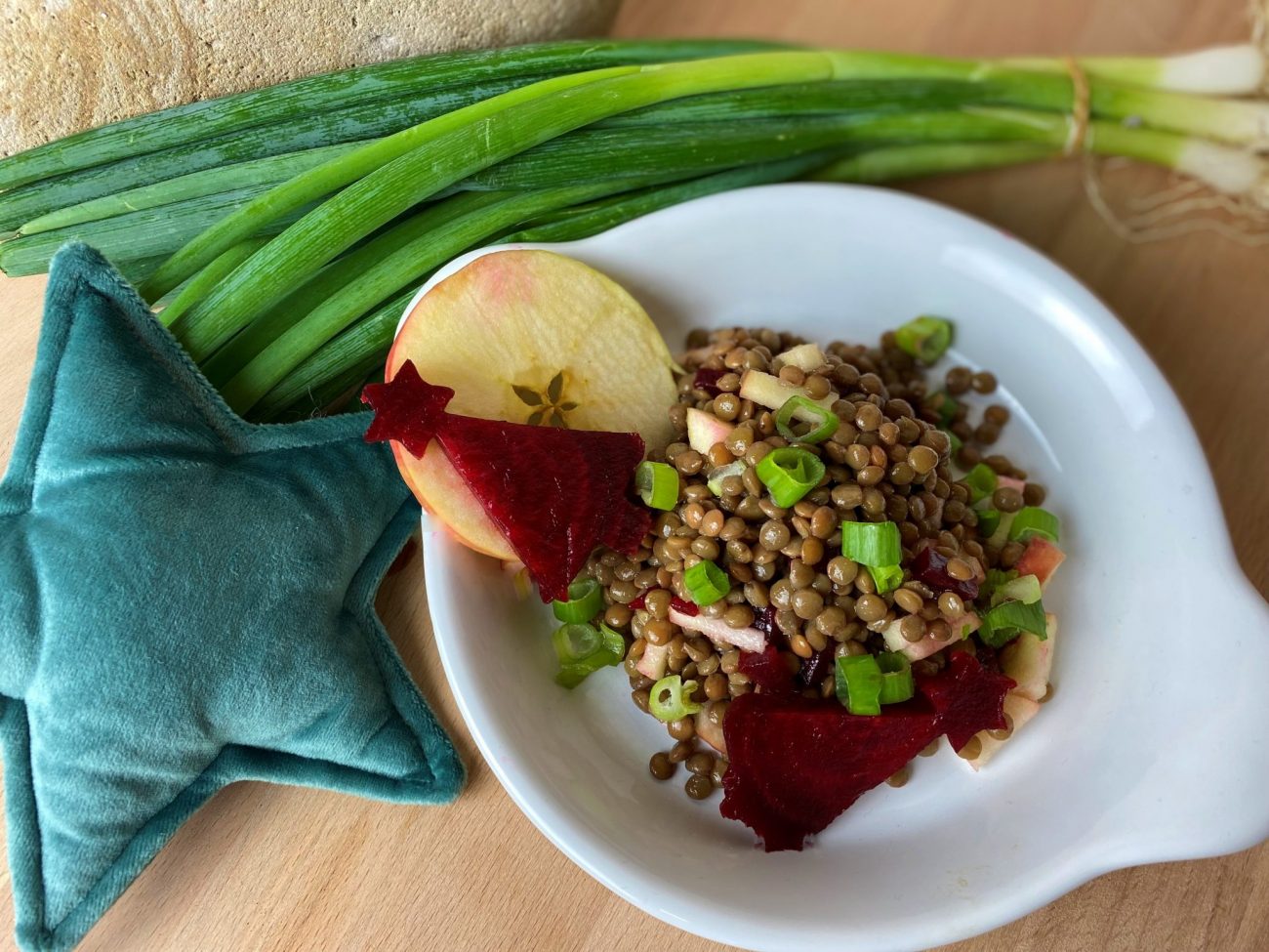 Linsen mit Rote Bete und Apfel