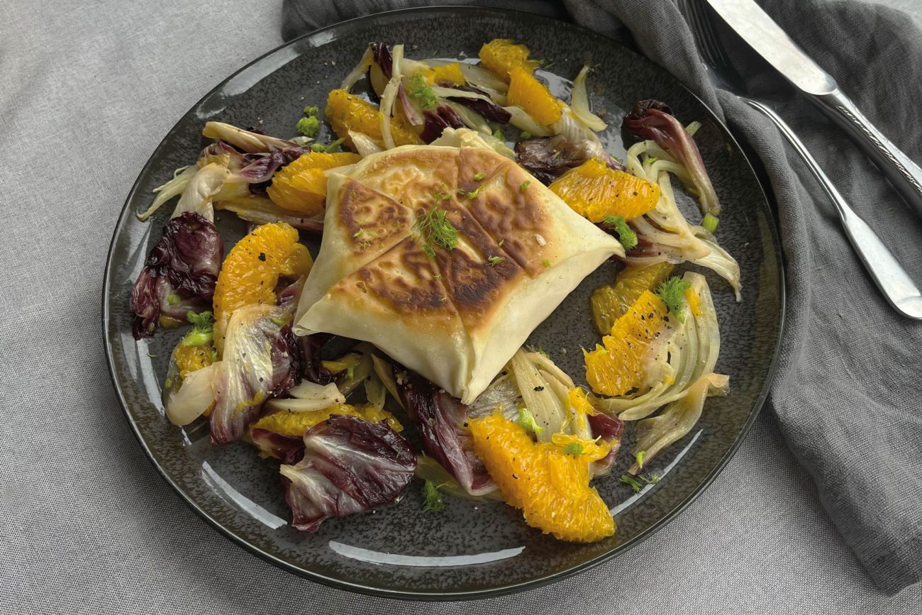 Warmer Radicchio mit Fenchel, Orange &  Ziegenkäse