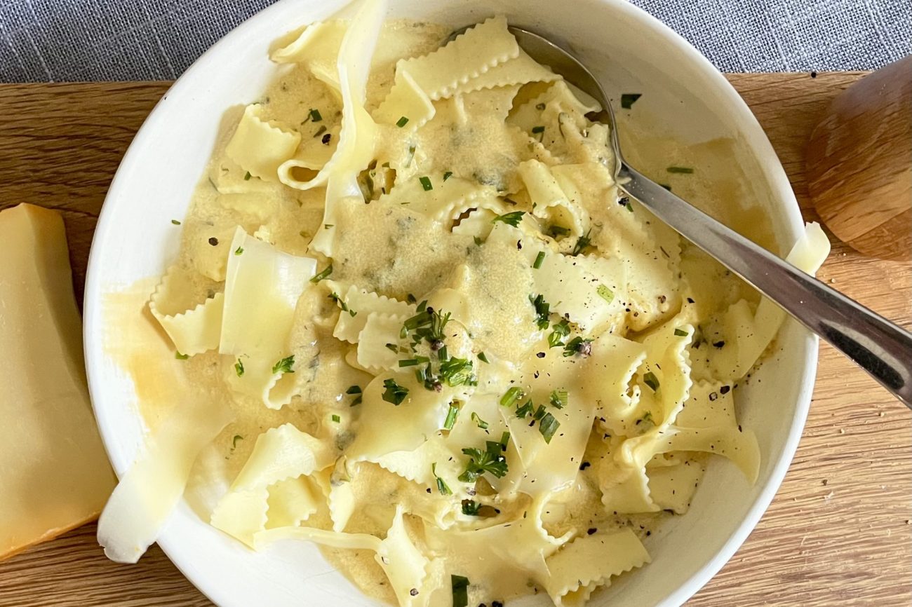 Nudeln mit Kürbis-Käsesoße