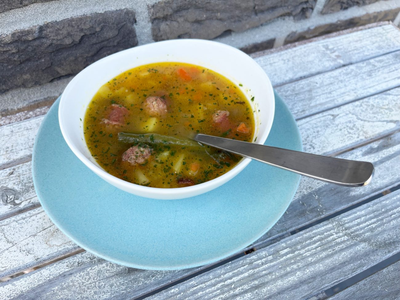 Kartoffelsuppe mit Speck