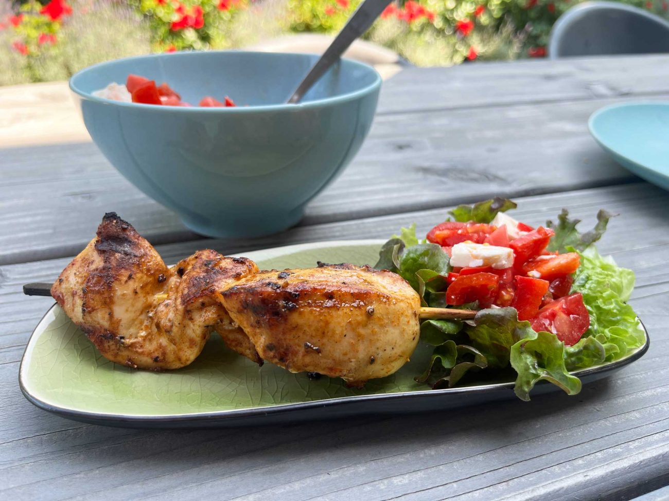 Grillspieße mit Wassermelonen-Salsa
